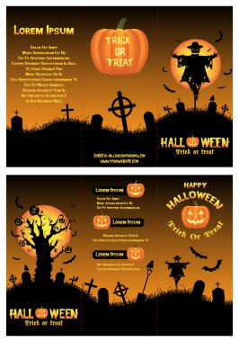 Cadılar Bayramı üç katlı broşür şablonu