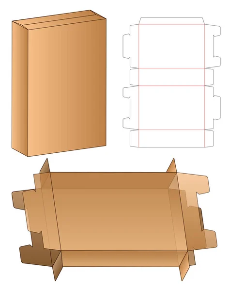 Caja Embalaje Morir Corte Plantilla Diseño Maqueta — Vector de stock