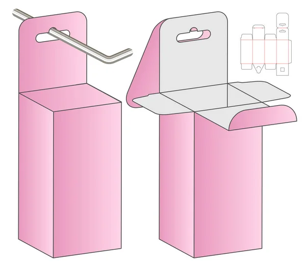 Caja Embalaje Morir Corte Plantilla Diseño Maqueta — Vector de stock