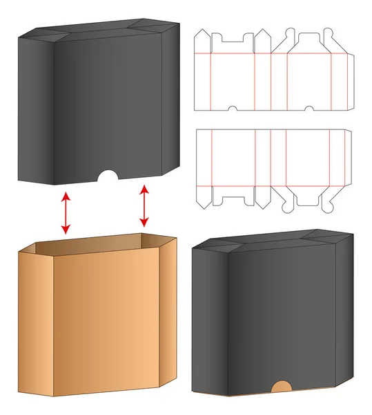 Caixa Embalagem Die Cut Template Design Mock —  Vetores de Stock