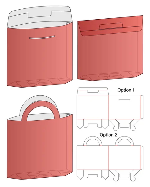 Caja Embalaje Morir Corte Plantilla Diseño Maqueta — Vector de stock