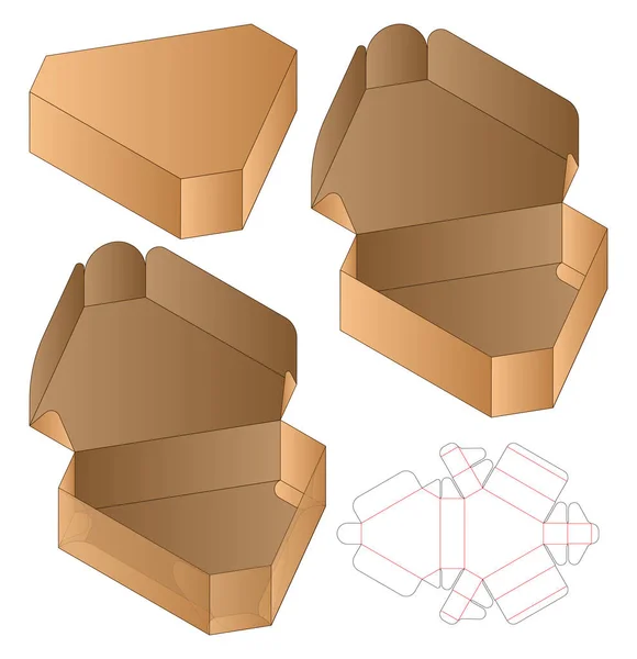 Scatola Imballaggio Die Design Modello Tagliato Modello — Vettoriale Stock