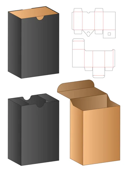 Caja Embalaje Morir Corte Plantilla Diseño Maqueta — Archivo Imágenes Vectoriales