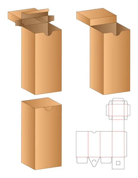 Caja Embalaje Morir Corte Plantilla Diseño Maqueta — Vector de stock