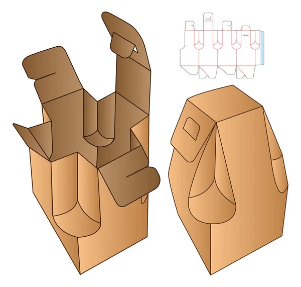 Caja Embalaje Morir Corte Plantilla Diseño Maqueta — Archivo Imágenes Vectoriales