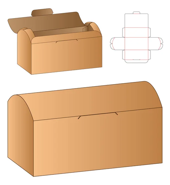 Caja Embalaje Morir Corte Plantilla Diseño Maqueta — Vector de stock