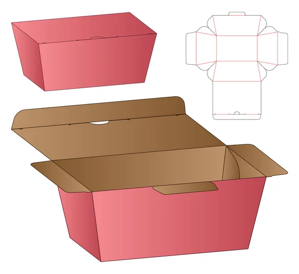 Caja Embalaje Morir Corte Plantilla Diseño Maqueta — Vector de stock