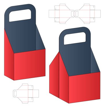 Kutu ambalajı ölü şablon tasarımı. 3d maketi