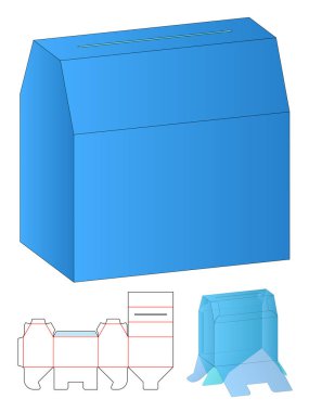 Kutu ambalajı ölü şablon tasarımı. 3d maketi