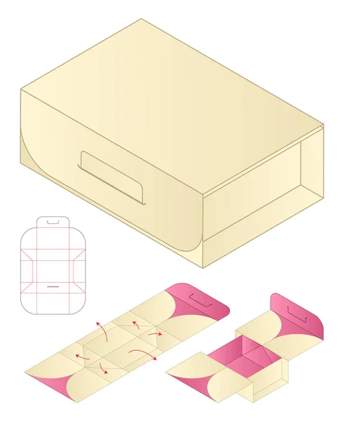 Krabice Balení Die Cut Šablony Designu Modifikace — Stockový vektor