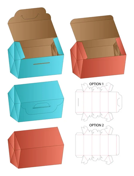 Box Packaging Die Cut Template Design Mock — Stock Vector