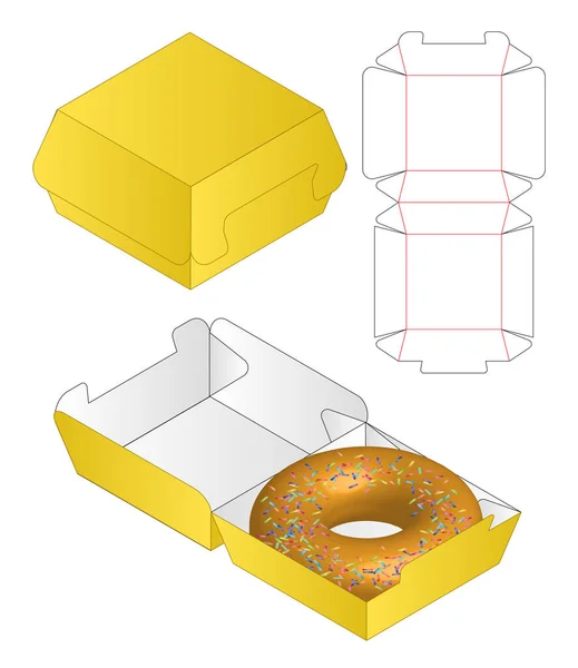 Caja Embalaje Morir Corte Plantilla Diseño Maqueta — Archivo Imágenes Vectoriales