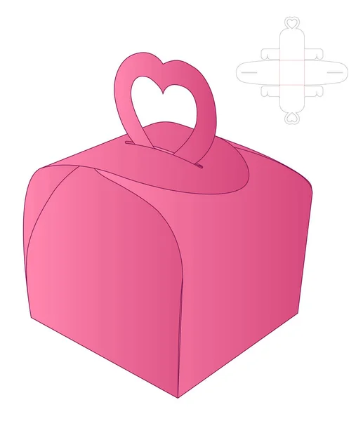 Caja Embalaje Morir Corte Plantilla Diseño Maqueta — Vector de stock