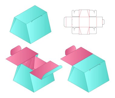 Kutu ambalajı ölü şablon tasarımı. 3d maketi