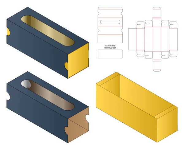 Schachtelverpackung Gestanzte Vorlage Design Attrappe — Stockvektor