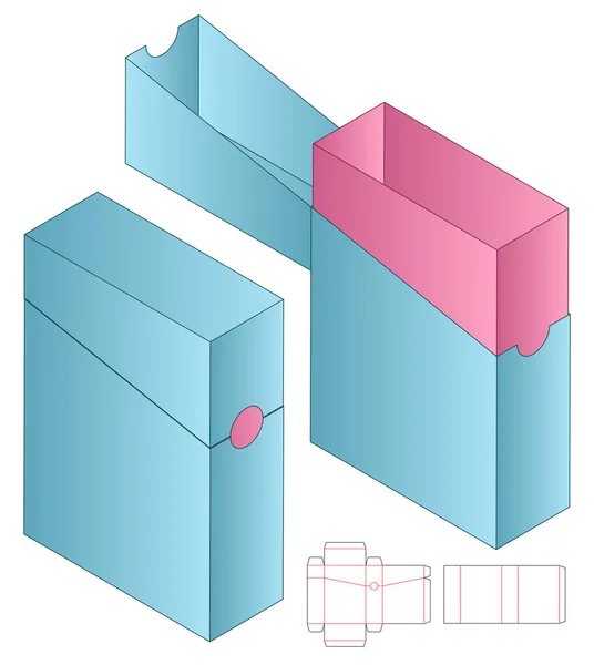 Schachtelverpackung Gestanzte Vorlage Design Attrappe — Stockvektor