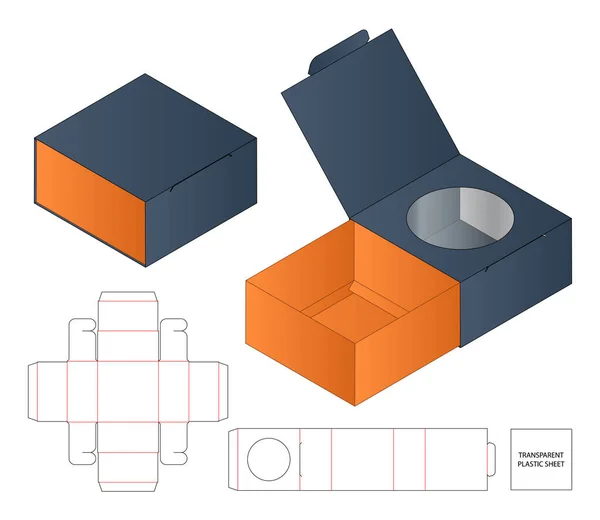 Caja Embalaje Morir Corte Plantilla Diseño Maqueta — Vector de stock