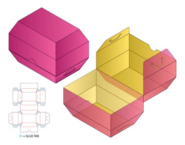 Kutu ambalajı ölü şablon tasarımı. 3d maketi