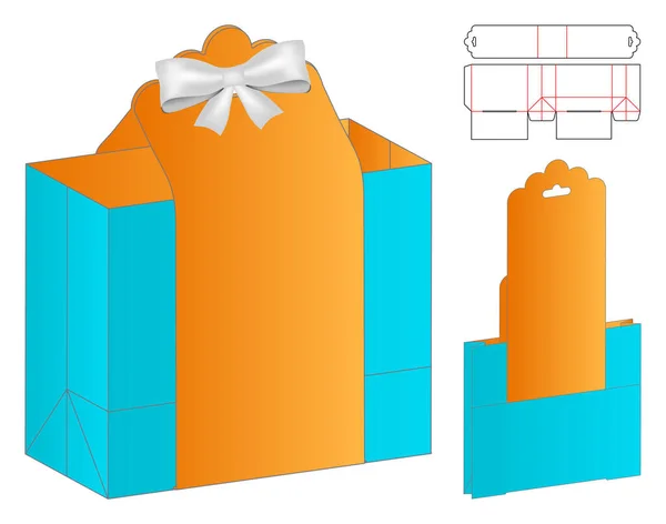 Caja Embalaje Morir Corte Plantilla Diseño Maqueta — Vector de stock