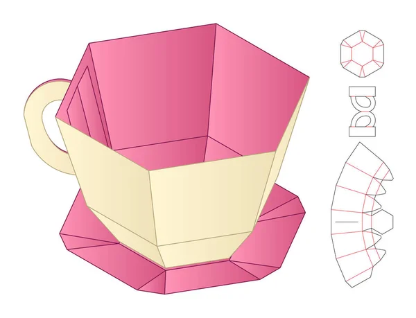 Scatola Imballaggio Die Design Modello Tagliato Modello — Vettoriale Stock