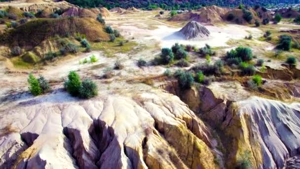 Vue aérienne du canyon de sable, sud de l'Ukraine — Video