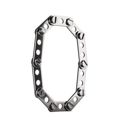 Number 0 made from metall construktor. 3d