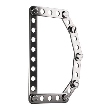 Letter D made from metall construktor. 3d