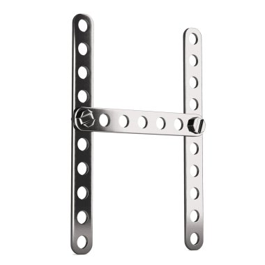 Letter H made from metall construktor. 3d