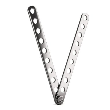 Letter V made from metall construktor. 3d