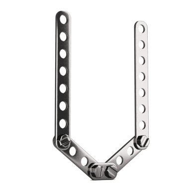 Letter U made from metall construktor. 3d