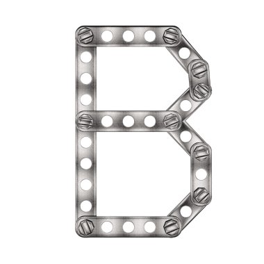 Letter B made from metall construktor.