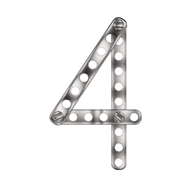 Number 4 made from metall construktor.