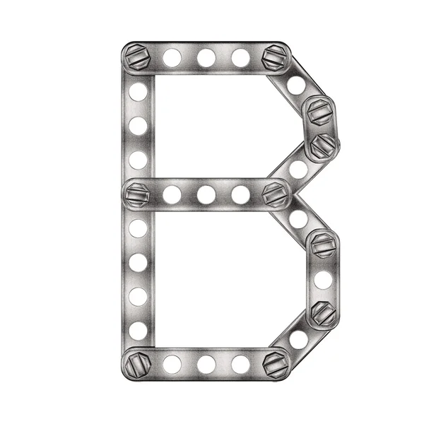 Letter B made from metall construktor. — Stock Photo, Image