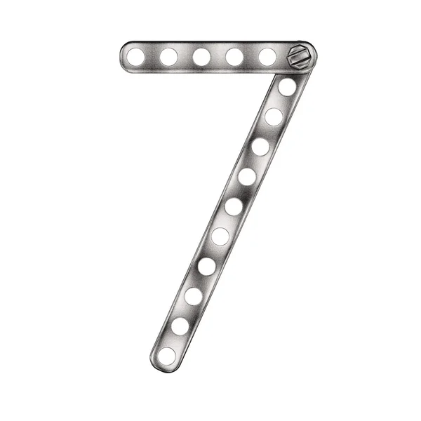 Number 7 made from metall construktor. — Stock Fotó