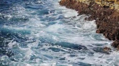 Okyanus dalgası sıçrama resif video