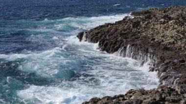 Okyanus dalgası sıçrama resif video