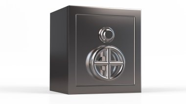 Güvenlik metal güvenli. 3D modeli izole arka plan