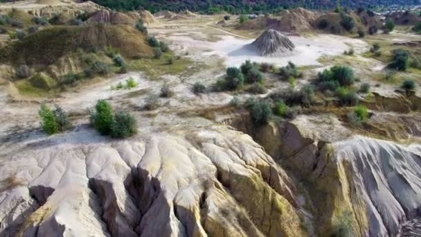 Antena: latające nad piasek pustyni, Południowa Ukraina. — Wideo stockowe