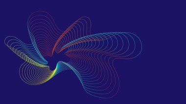 Mavi arkaplan ve dokuda çok renkli soyut dalga.