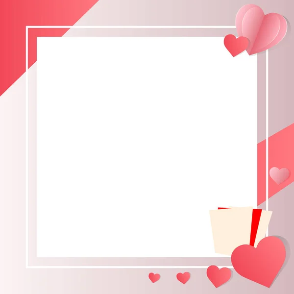 Tarjeta Rosa Forma Corazón Con Espacio Para Borrar Mensaje Saludo — Vector de stock