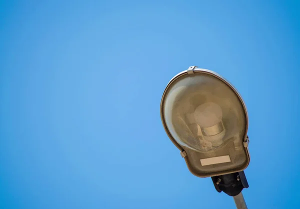 LED street and yard lighting series on clean sky background.
