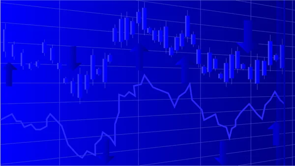 Svícen Graf Ukazují Kolísání Akciového Trhu Obchodování — Stockový vektor