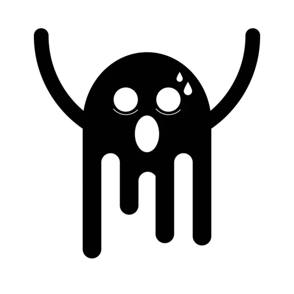 Black ghost cartoon image is shocking.