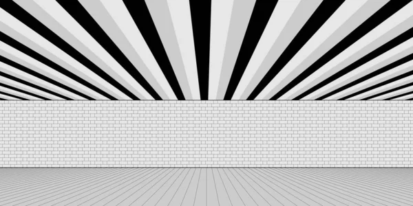 Blanco Negro Corredor Interior Ilustraciones Fondo Techo Pared Piso — Vector de stock