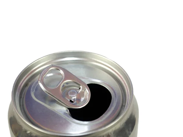 Die Öffnung Getränkedosen Erfrischungsgetränk Isoliert Auf Weißem Hintergrund — Stockfoto