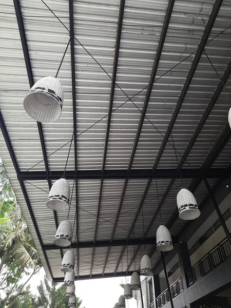 Lámpák Tetőn Modern Akasztólámpák Mennyezeten — Stock Fotó