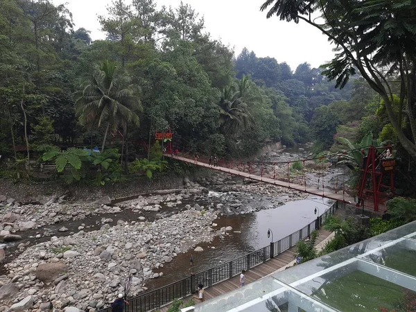 Río Con Roca Roca Del Río Bosque Verde Naturaleza Veraniega — Foto de Stock