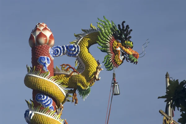 Barevný čínský drak pól. — Stock fotografie