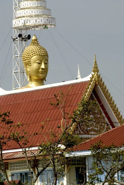 Kopf eines großen Buddhas im Freien in Thailand. — Stockfoto