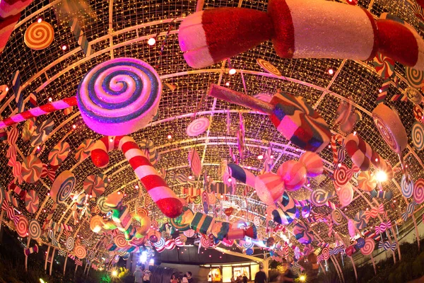 Bangkok Thailandia Dicembre 2020 Luce Bambola Decorano Splendidamente Celebrazione Natale — Foto Stock